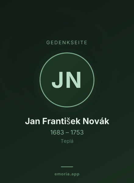 Gedenkportrait von Jan František Novák