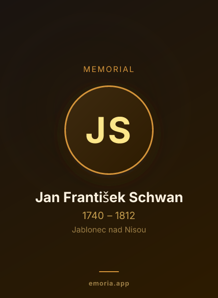Memorial portrait of Jan František Schwan