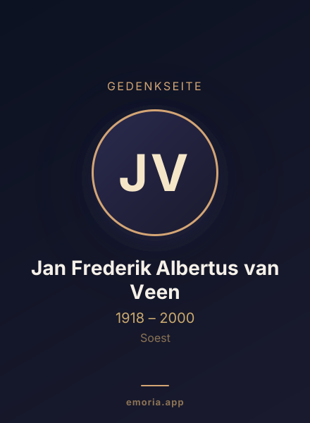 Gedenkportrait von Jan Frederik Albertus van Veen
