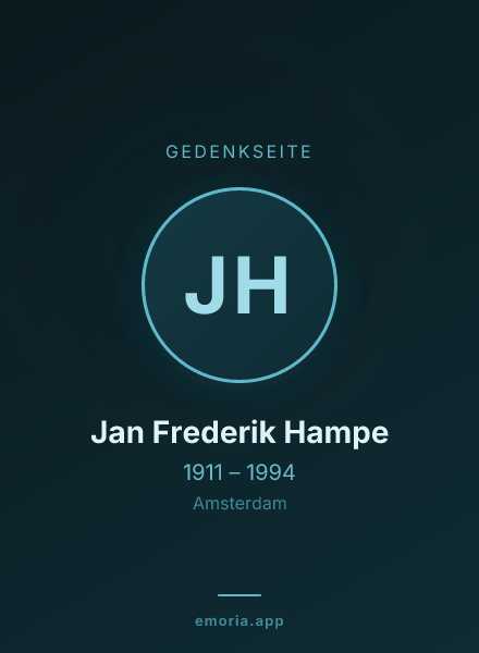 Gedenkportrait von Jan Frederik Hampe