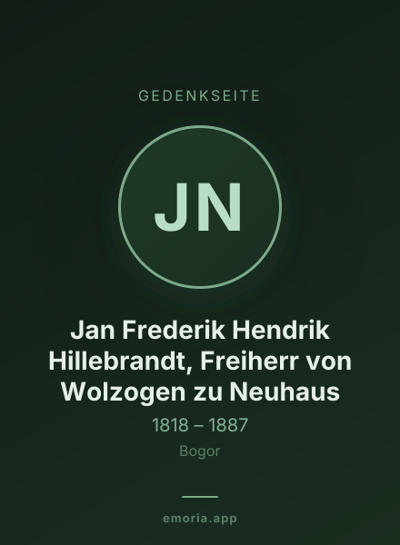Gedenkportrait von Jan Frederik Hendrik Hillebrandt, Freiherr von Wolzogen zu Neuhaus