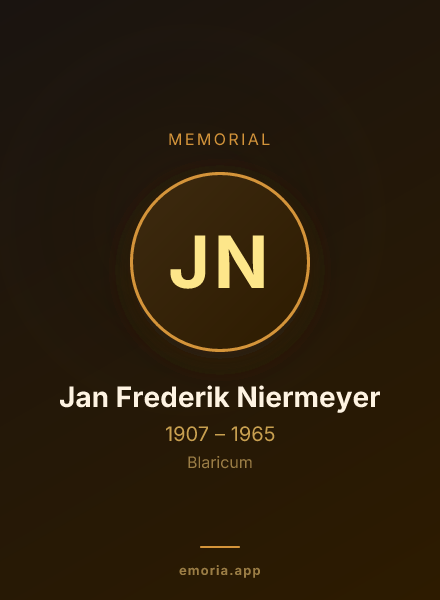 Memorial portrait of Jan Frederik Niermeyer