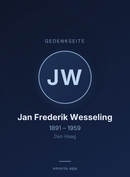 Gedenkportrait von Jan Frederik Wesseling