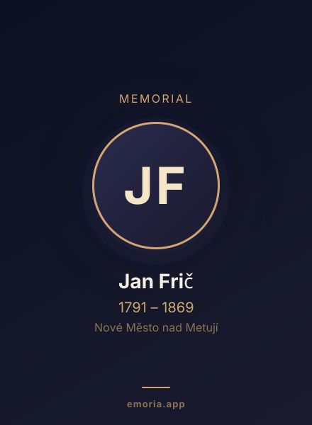 Memorial portrait of Jan Frič