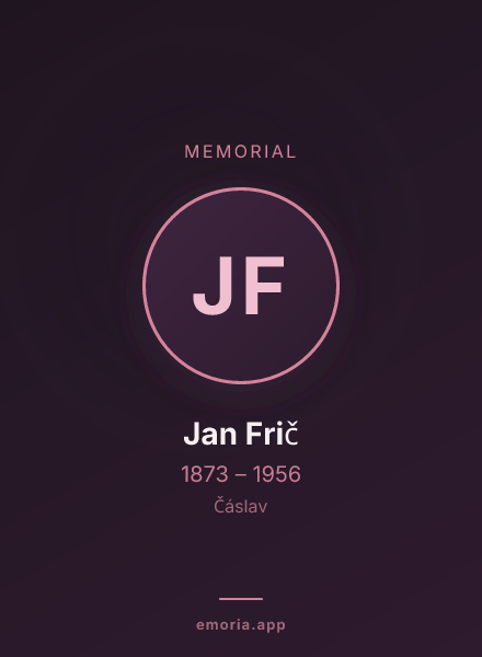 Memorial portrait of Jan Frič