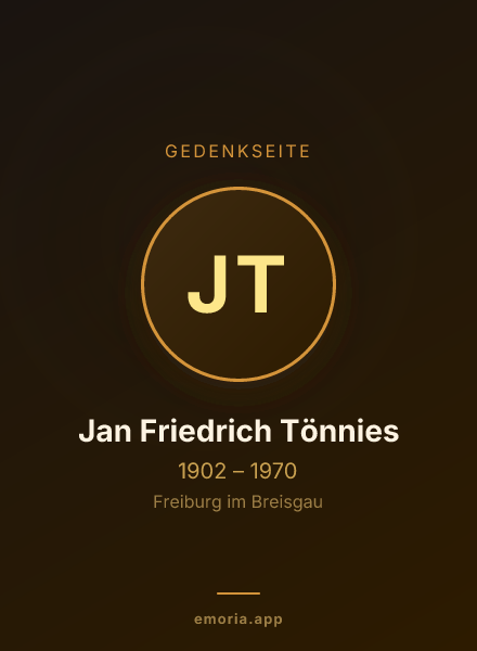 Gedenkportrait von Jan Friedrich Tönnies