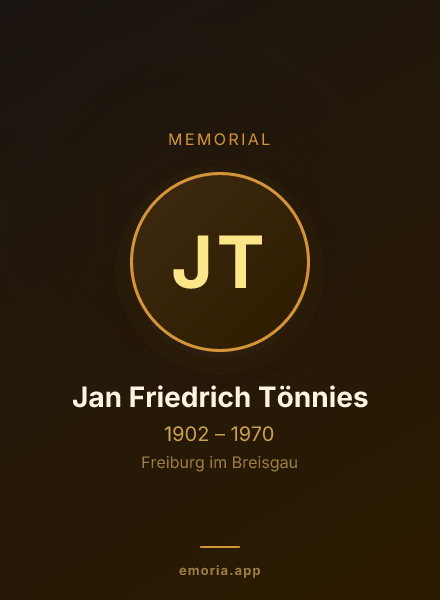 Memorial portrait of Jan Friedrich Tönnies