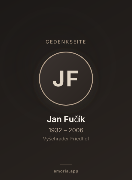 Gedenkportrait von Jan Fučík