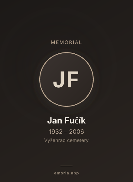 Memorial portrait of Jan Fučík