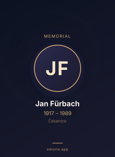 Memorial portrait of Jan Fürbach