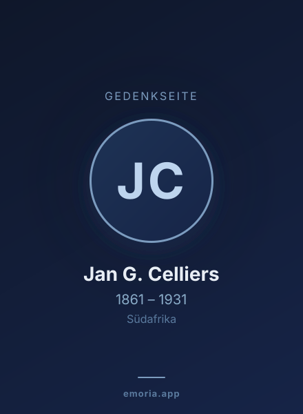 Gedenkportrait von Jan G. Celliers