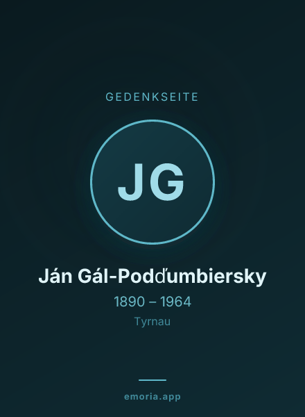 Gedenkportrait von Ján Gál-Podďumbiersky