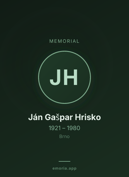 Memorial portrait of Ján Gašpar Hrisko