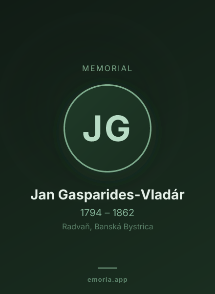 Memorial portrait of Jan Gasparides-Vladár