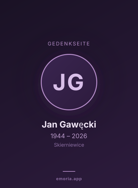 Gedenkportrait von Jan Gawęcki