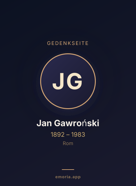 Gedenkportrait von Jan Gawroński