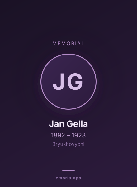 Memorial portrait of Jan Gella