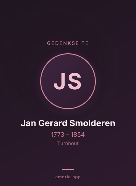 Gedenkportrait von Jan Gerard Smolderen
