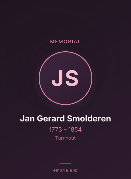 Memorial portrait of Jan Gerard Smolderen