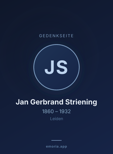 Gedenkportrait von Jan Gerbrand Striening