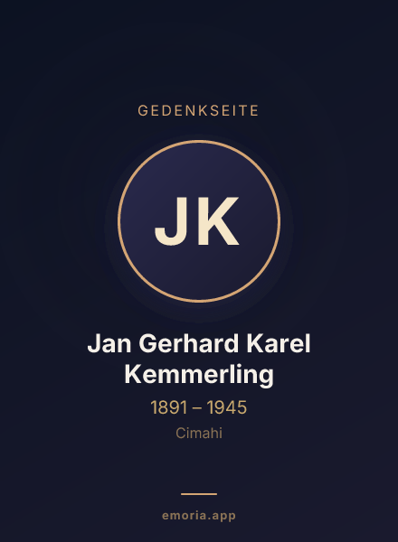 Gedenkportrait von Jan Gerhard Karel Kemmerling