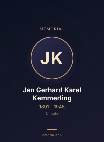 Memorial portrait of Jan Gerhard Karel Kemmerling