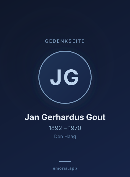 Gedenkportrait von Jan Gerhardus Gout