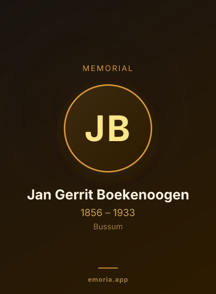 Memorial portrait of Jan Gerrit Boekenoogen