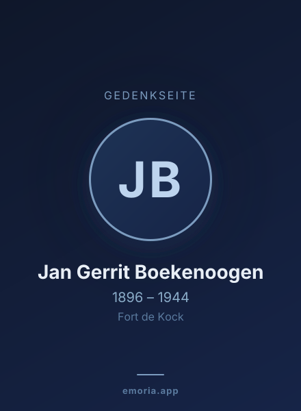 Gedenkportrait von Jan Gerrit Boekenoogen