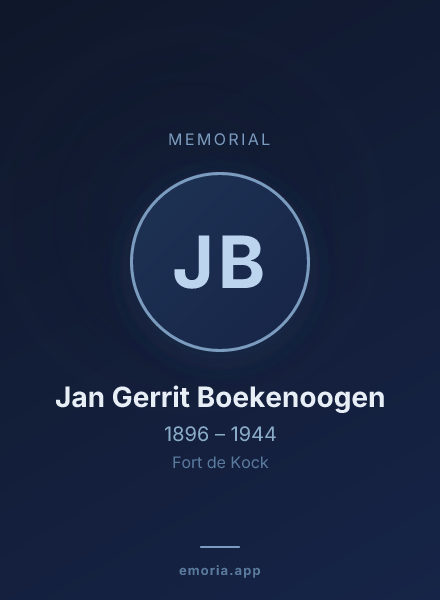 Memorial portrait of Jan Gerrit Boekenoogen