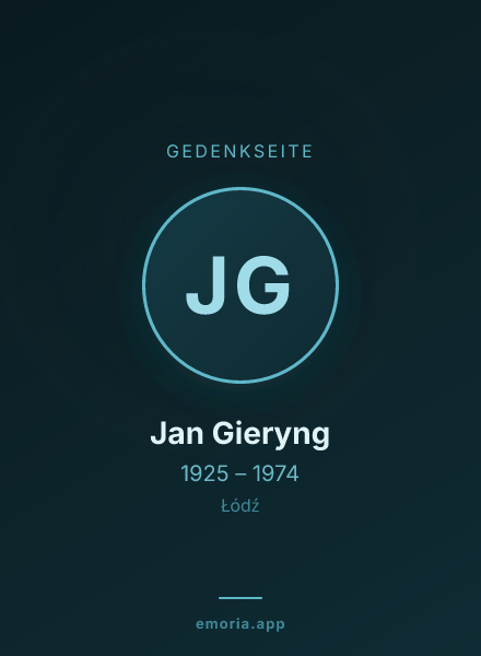 Gedenkportrait von Jan Gieryng
