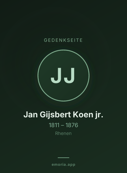 Gedenkportrait von Jan Gijsbert Koen jr.
