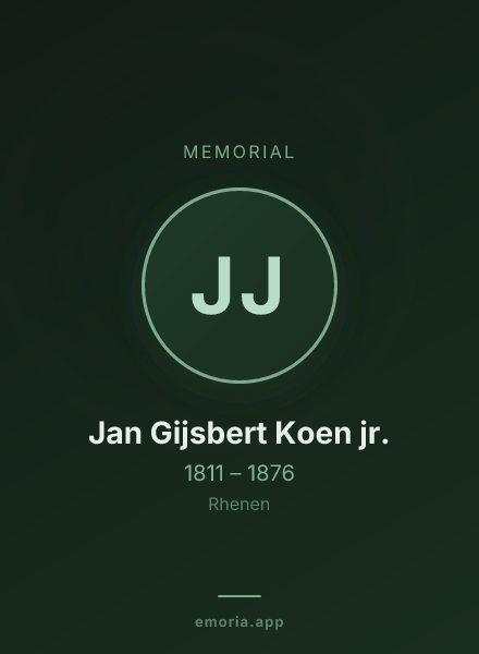 Memorial portrait of Jan Gijsbert Koen jr.