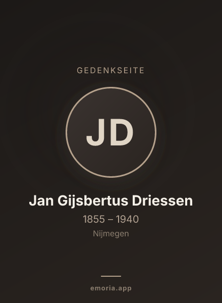 Gedenkportrait von Jan Gijsbertus Driessen