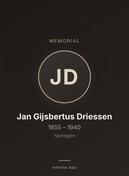 Memorial portrait of Jan Gijsbertus Driessen