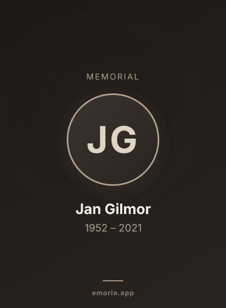 Memorial portrait of Jan Gilmor