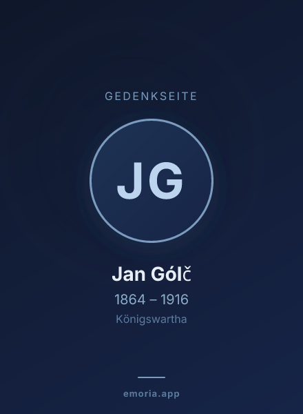 Gedenkportrait von Jan Gólč