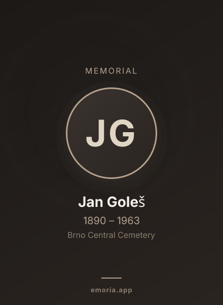 Memorial portrait of Jan Goleš