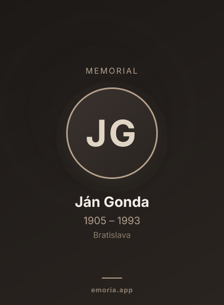 Memorial portrait of Ján Gonda