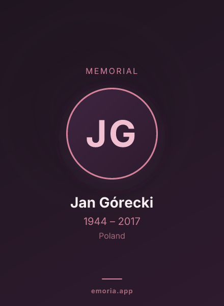 Memorial portrait of Jan Górecki