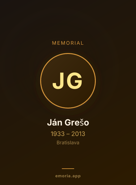 Memorial portrait of Ján Grešo