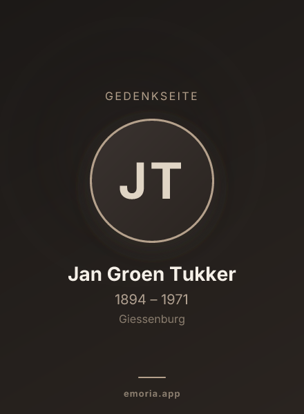 Gedenkportrait von Jan Groen Tukker