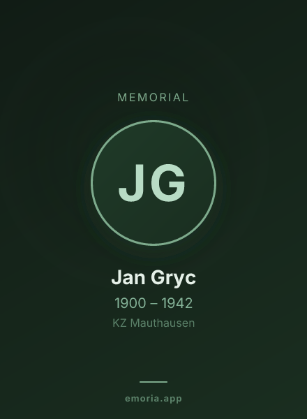 Memorial portrait of Jan Gryc