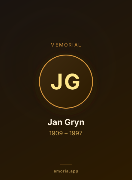 Memorial portrait of Jan Gryn