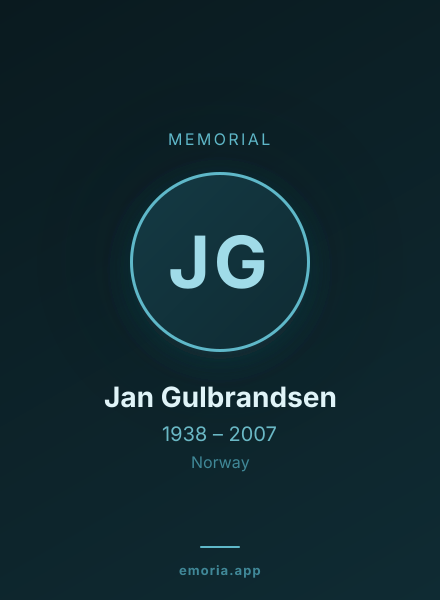 Memorial portrait of Jan Gulbrandsen