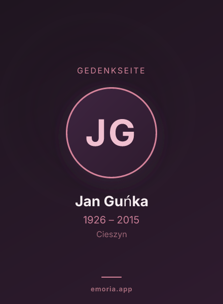 Gedenkportrait von Jan Guńka