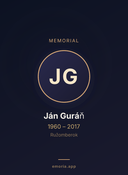 Memorial portrait of Ján Guráň