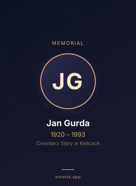 Memorial portrait of Jan Gurda
