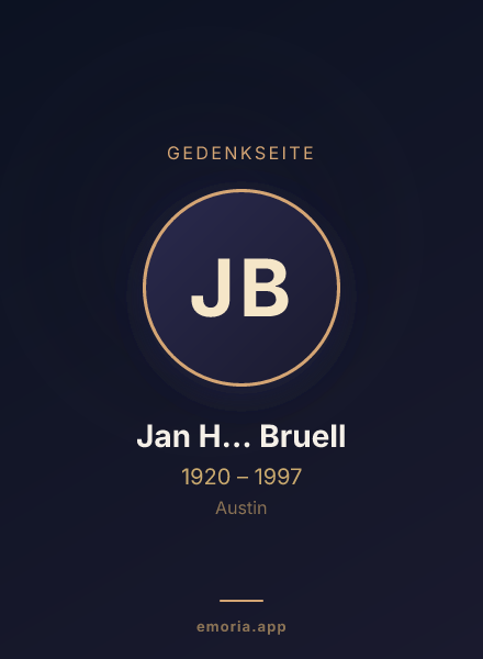 Gedenkportrait von Jan H... Bruell