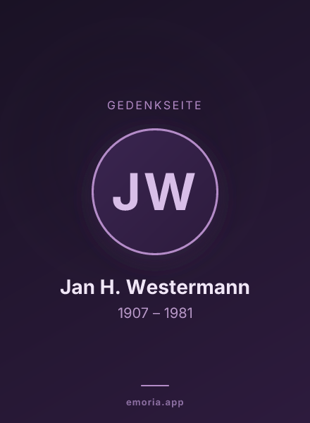 Gedenkportrait von Jan H. Westermann